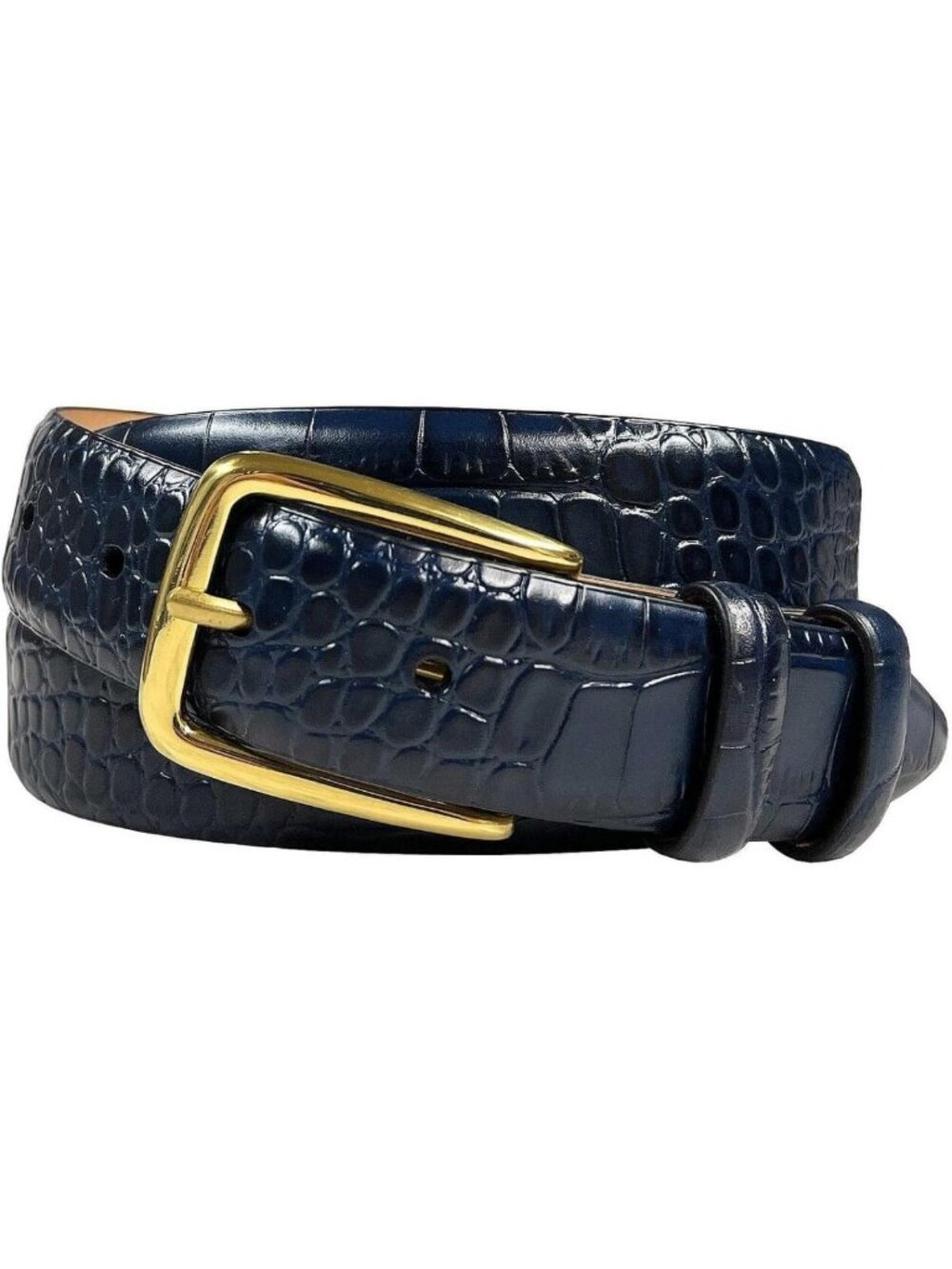Genuine Full-Grain Cowhide Leather Belt with Solid Brass Buckle - 1-1/8" Wide